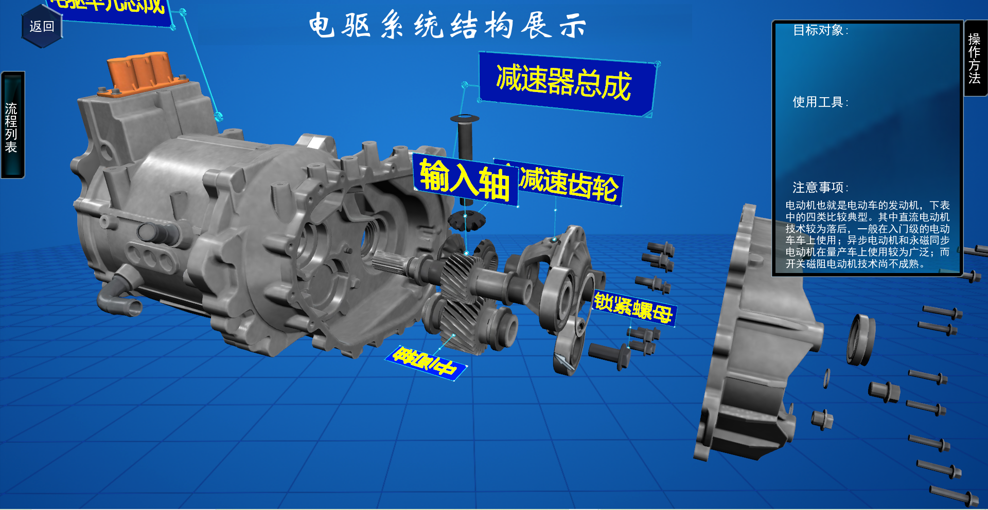 電動汽車3D虛擬拆裝教學軟件